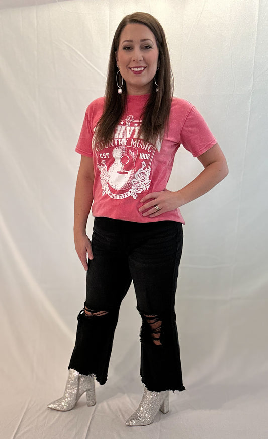 Black Distressed High Waist Flare Jeans