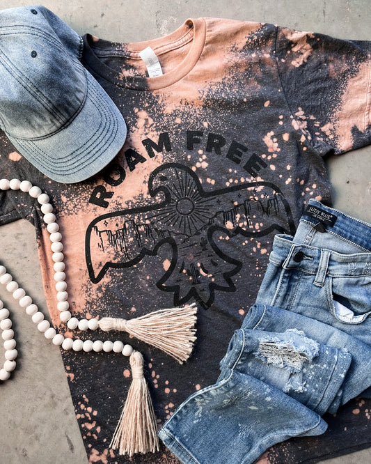 Roam Free Bleached Graphic Tee