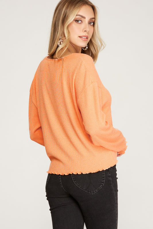 Long Sleeve Rib Knit Top
